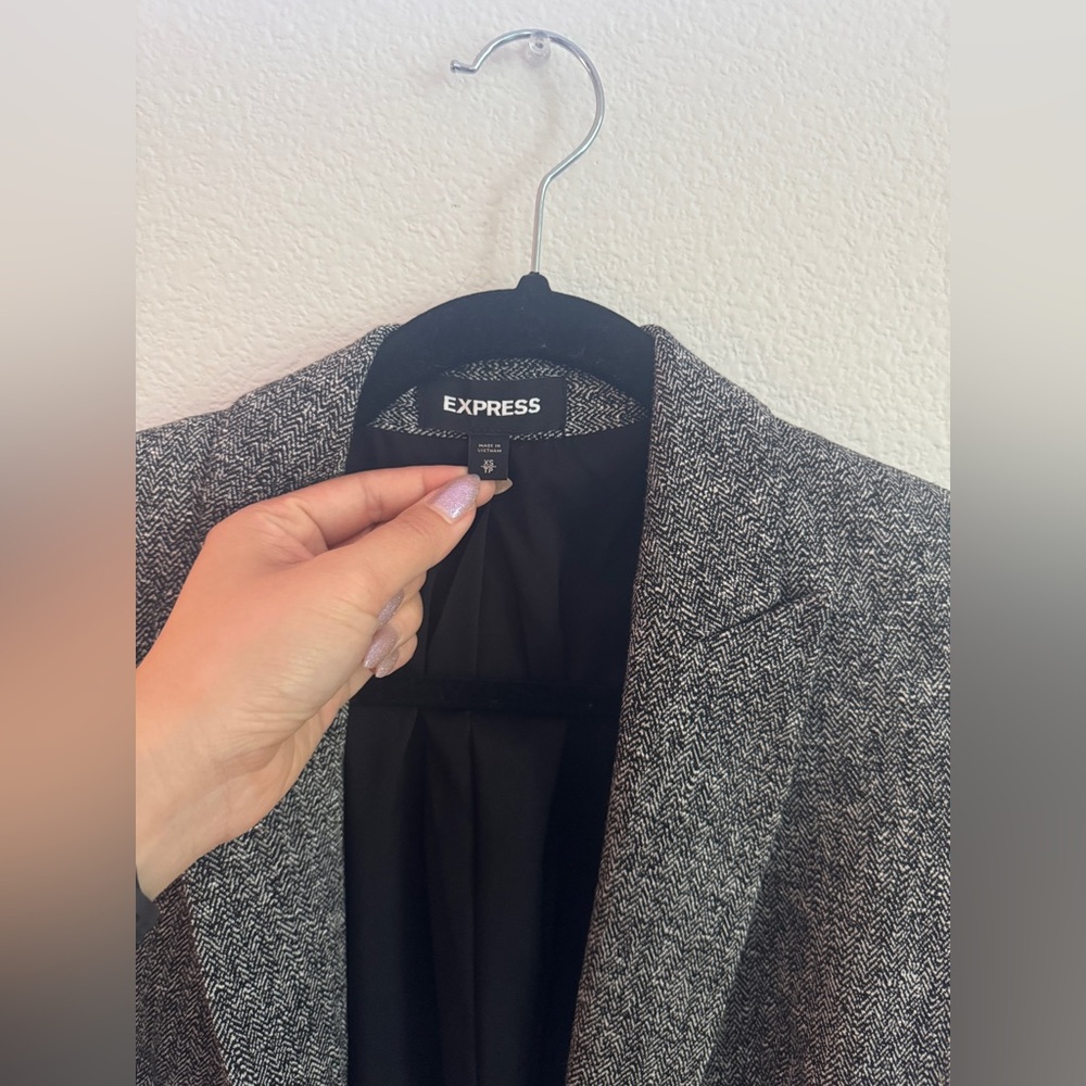 Express Herringbone Blazer Jacket - image 5